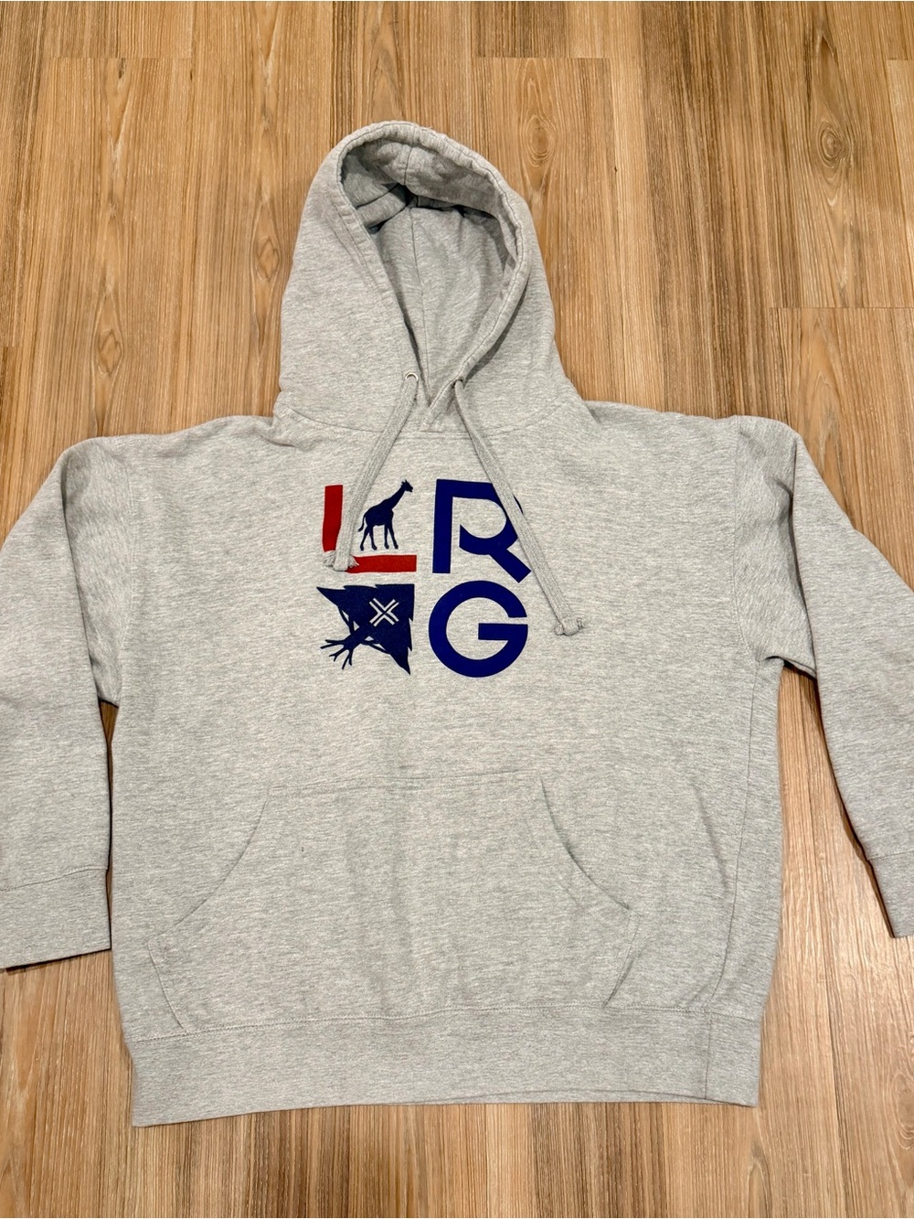 LRG Men's XL Gray Pullover Hoodie - Logo Graphic